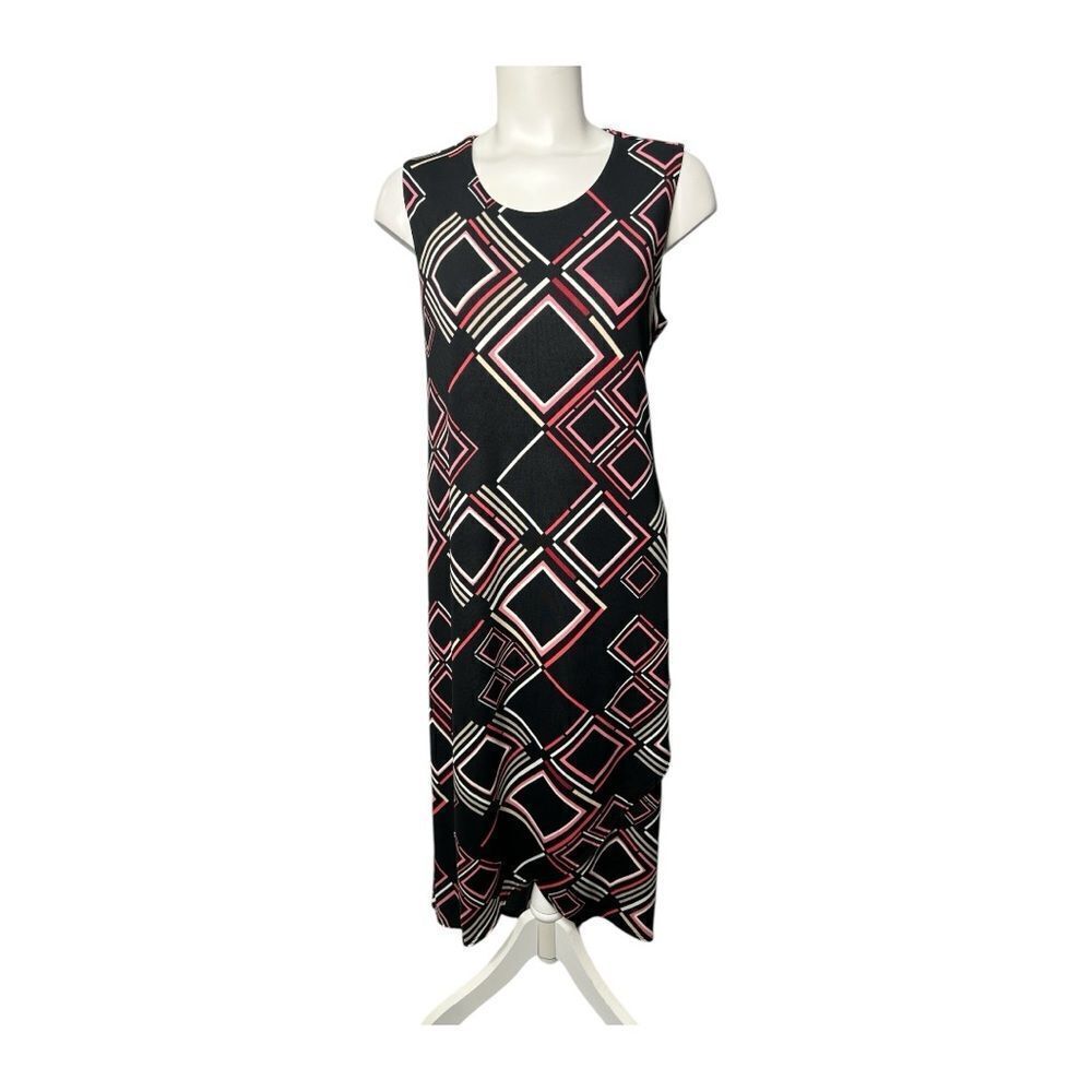 Alfani Black Sleeveless Shift Dress Tulip Hem High Low Sz Petite XL PXL NEW